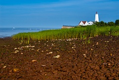 Low Tide at Rocky Shore by Lynde Point Lighthouse